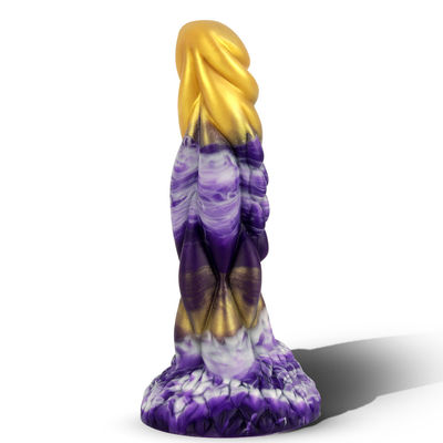 Goede prijs 0Metalen paarse siliconen dildo met een realistische textuur voor penetratie. online