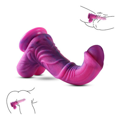 Bom preço Dildo Realista Monstro Vermelho Estrelado Xise Silicone com Ventosa para Brincadeiras Mãos Livres on-line