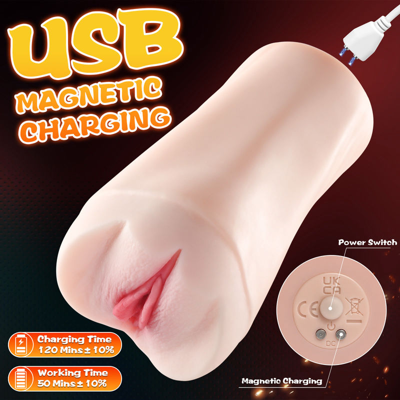 Vibrating Pussy Masturbator Realistic Vibration 10 Modes Dual Hardness Material For Squeeze