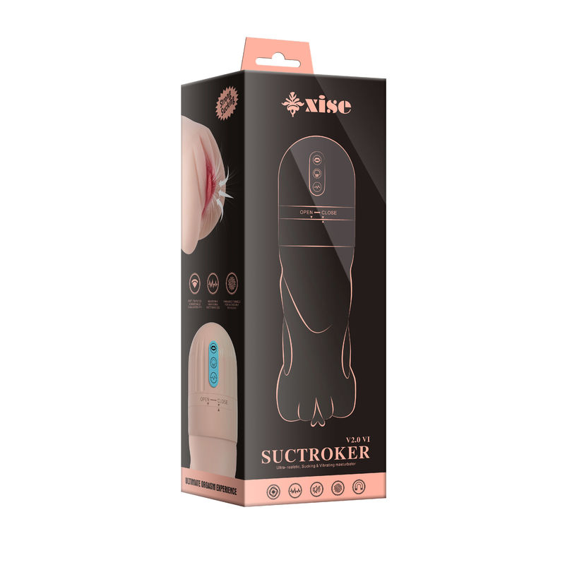 Dual Hardness Realistic Vagina Sex Toy With Vibrating Sucking TPR Male Masturbator​