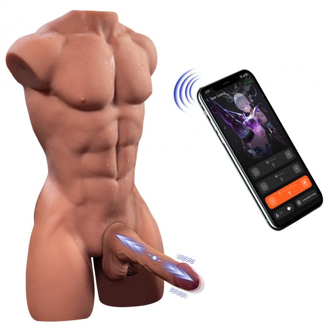 Henry male torso sex toy in use position
